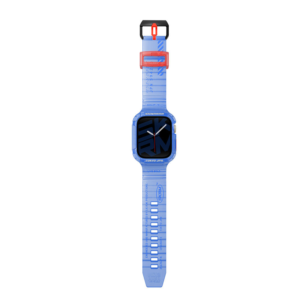 Watch 44mm SkinArma Saido Sert PC Kasa Koruyuculu Silikon Kordon Mavi