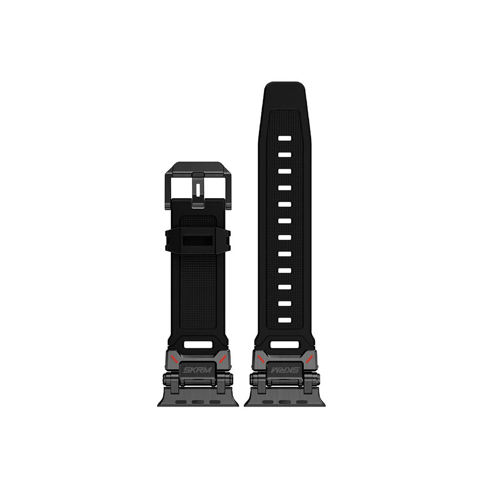 Watch 44mm SkinArma Titon Serisi Hava Alabilen Delikli Silikon Kordon Siyah