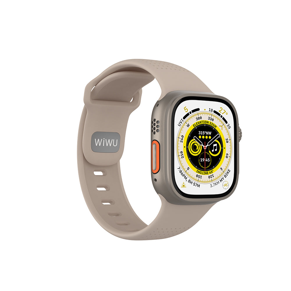 Apple Watch 44mm Wiwu Wi-WB0201 Comf Secur Serisi Silikon Kordon Gümüş