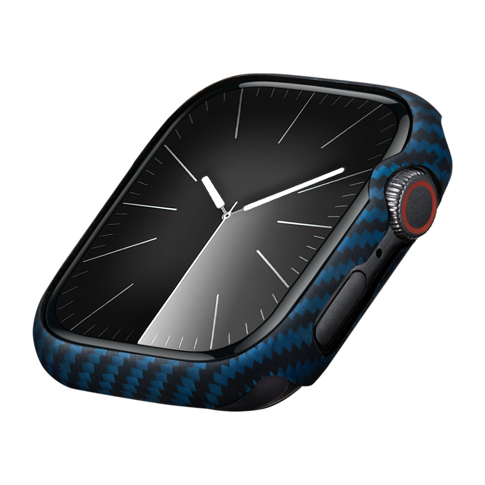 Watch 7 45mm 600D Aramid Fiber Classic Serisi Black-Blue Twill Kasa Koruyucu Pitaka Air Case Siyah-Mavi