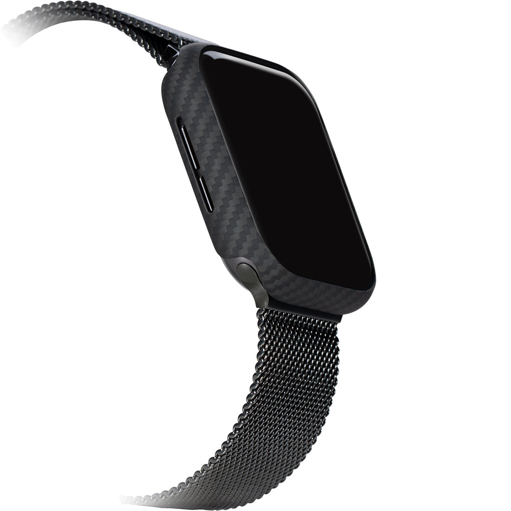Watch 7 45mm 600D Aramid Fiber Classic Serisi Black-Grey Twill Kasa Koruyucu Pitaka Air Case Siyah-Gri