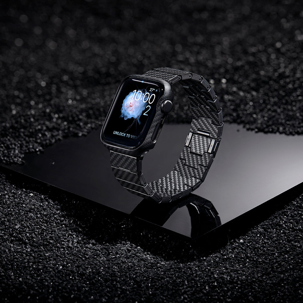 Watch 7 45mm 600D Aramid Fiber Classic Serisi Black-Grey Twill Kasa Koruyucu Pitaka Air Case Siyah-Gri