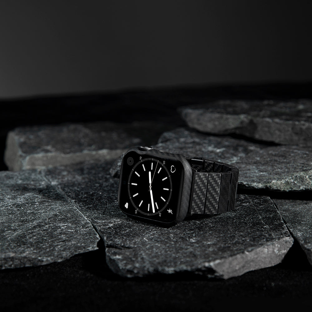 Watch 7 45mm 600D Aramid Fiber Classic Serisi Black-Grey Twill Kasa Koruyucu Pitaka Air Case Siyah-Gri
