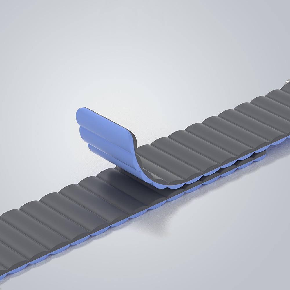 Watch 7 45mm Amazingthing Smoothie Mag Magnetik Tak Çıkar Silikon Strap Kayış Gri-Mavi