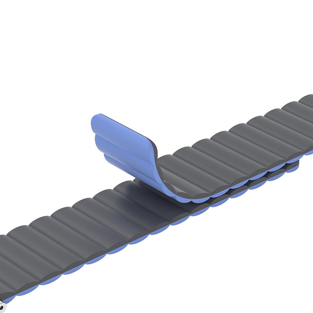 Watch 7 45mm Amazingthing Smoothie Mag Magnetik Tak Çıkar Silikon Strap Kayış Gri-Mavi