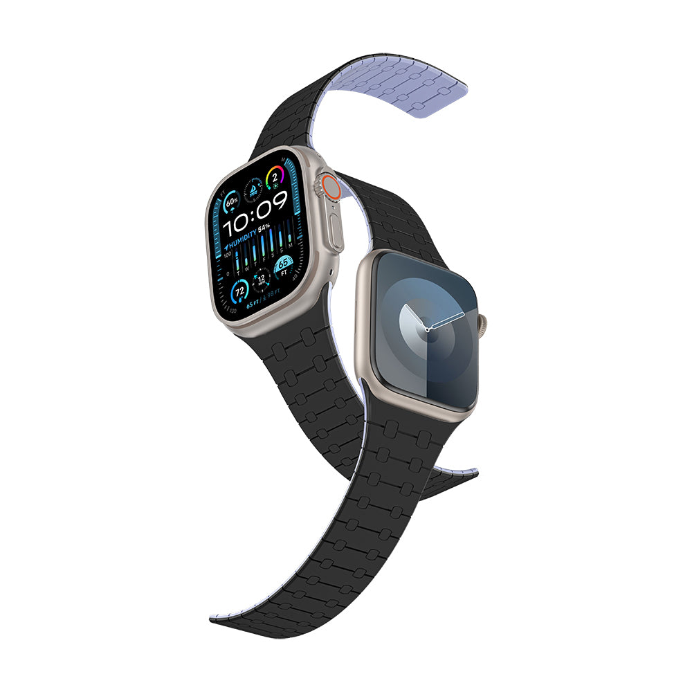 Watch 7 45mm Amazingthing Smoothie Sport Magnetik Tak Çıkar Silikon Strap Kayış Gri-Mavi