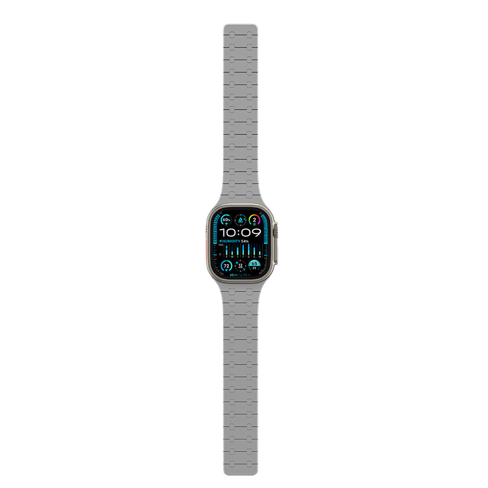 Watch 7 45mm Amazingthing Smoothie Sport Magnetik Tak Çıkar Silikon Strap Kayış Siyah-Mor