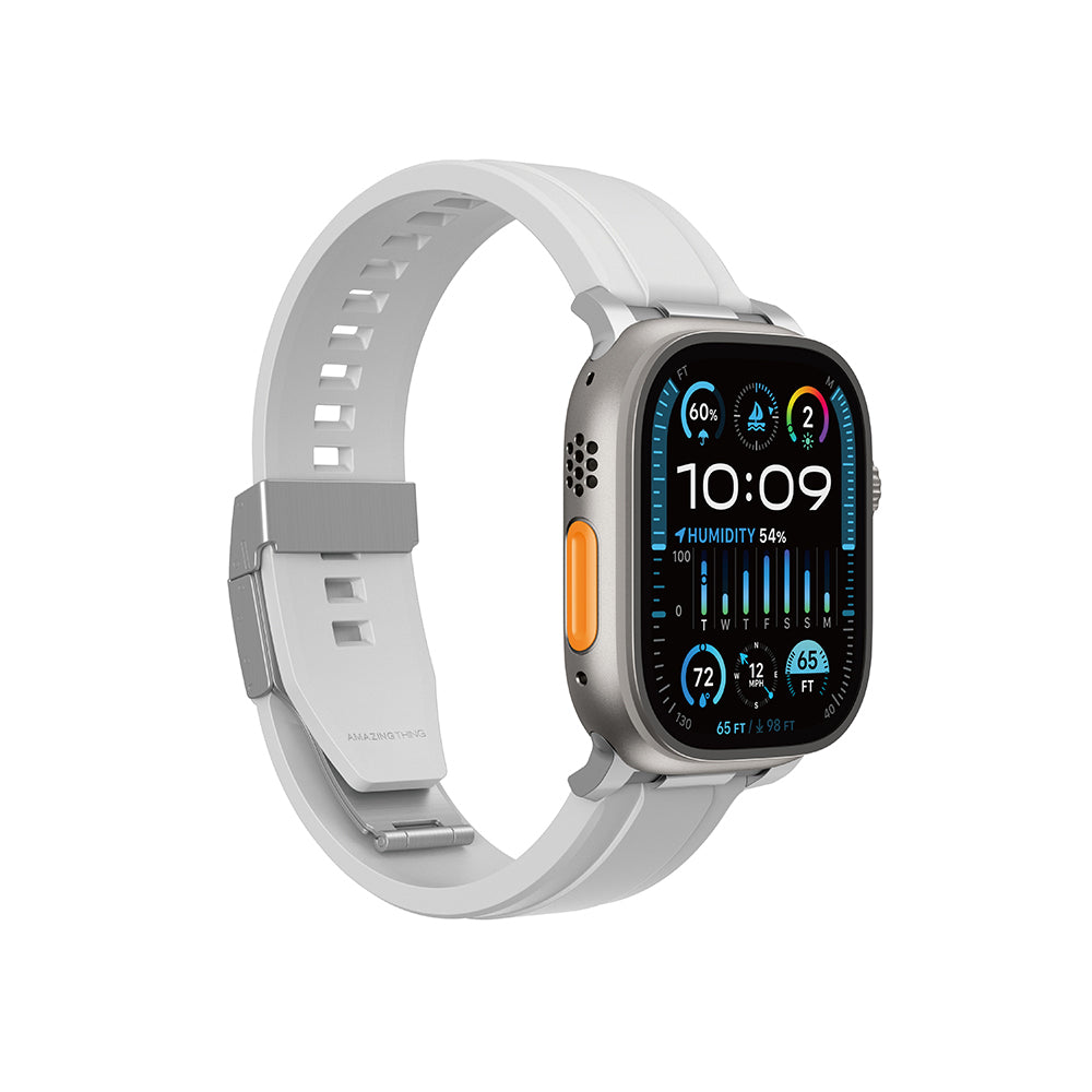 Apple Watch 7 45mm Amazingthing Titan Chrono Silikon Kordon Turuncu