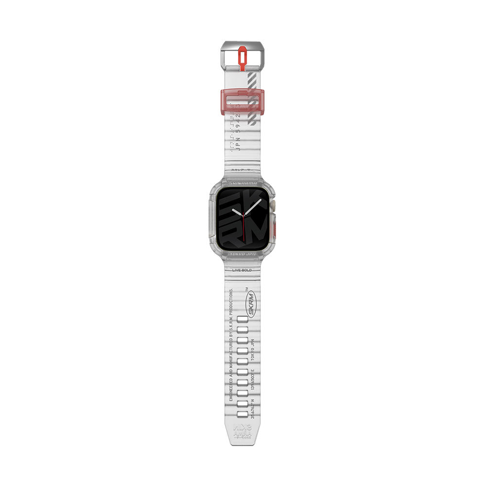Watch 7 45mm SkinArma Saido Sert PC Kasa Koruyuculu Silikon Kordon Kırmızı