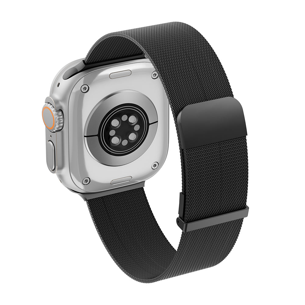 Apple Watch 7 45mm Wiwu MagFlex Secure Serisi Metal Kordon Siyah