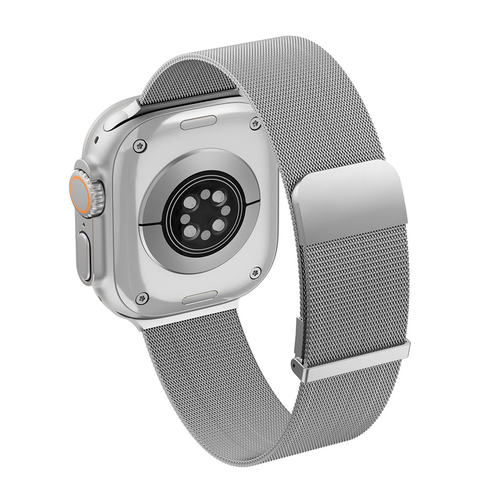 Apple Watch 7 45mm Wiwu MagFlex Secure Serisi Metal Kordon Gümüş