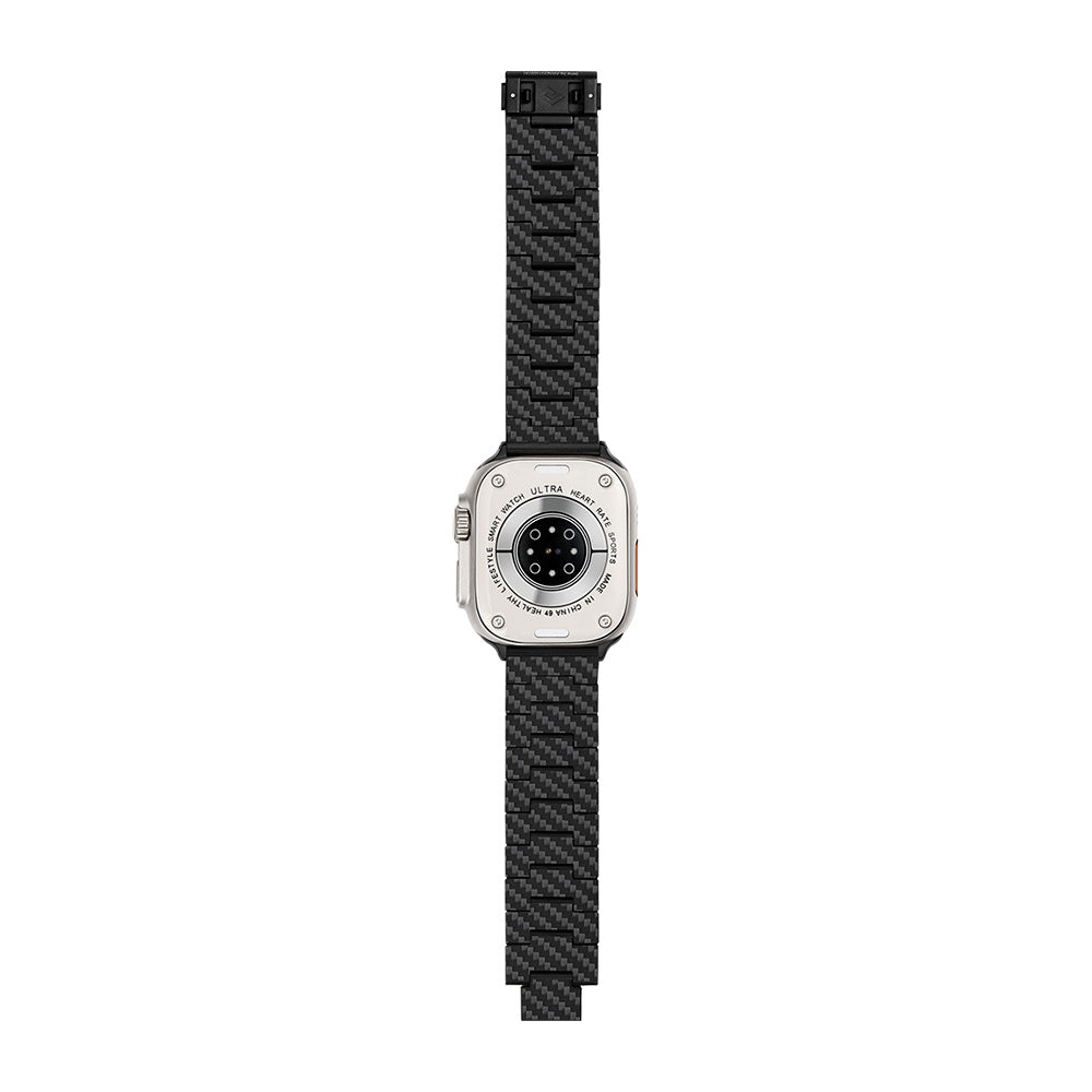 Watch Serisi Uyumlu Aramid Fiber ve Karbon Fiber Pitaka Dreamland ChromaCarbon Serisi Stairs Universal Kordon Mavi-Kahverengi