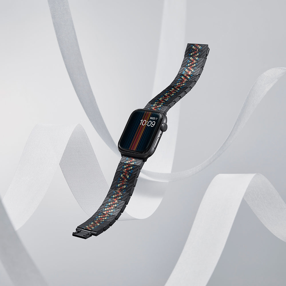 Watch Serisi Uyumlu Aramid Fiber ve Karbon Fiber Pitaka Modern Serisi Rhapsody Universal Kordon Siyah