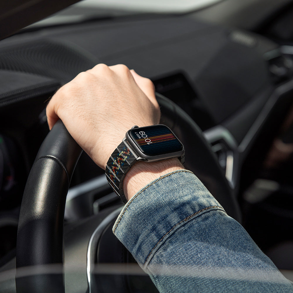 Watch Serisi Uyumlu Aramid Fiber ve Karbon Fiber Pitaka Modern Serisi Rhapsody Universal Kordon Siyah