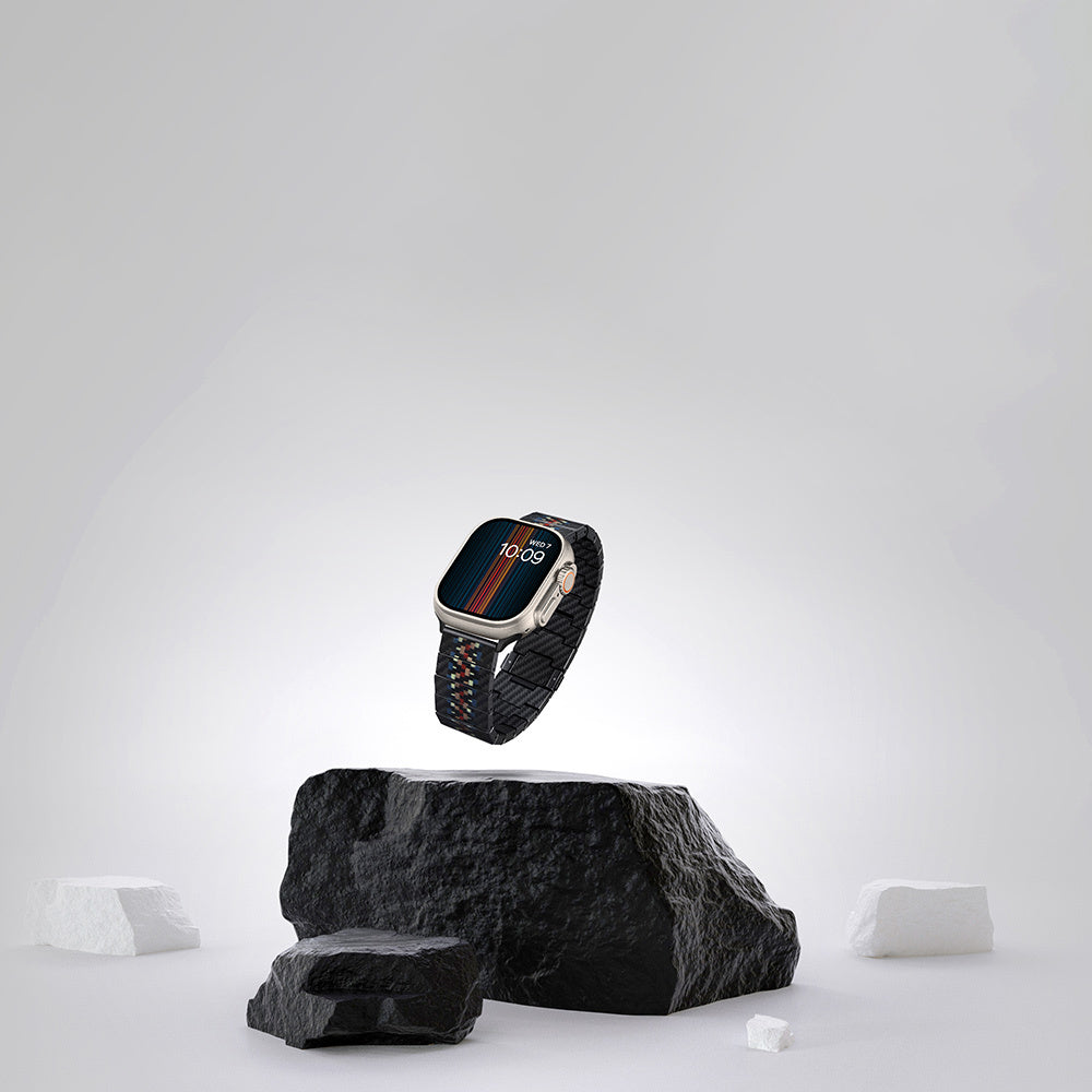 Watch Serisi Uyumlu Aramid Fiber ve Karbon Fiber Pitaka Modern Serisi Rhapsody Universal Kordon Siyah