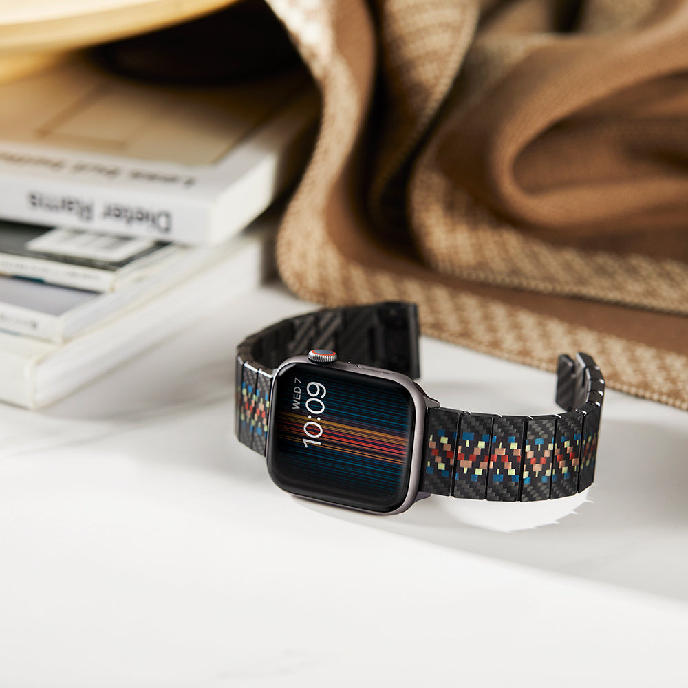 Watch Serisi Uyumlu Aramid Fiber ve Karbon Fiber Pitaka Modern Serisi Rhapsody Universal Kordon Siyah