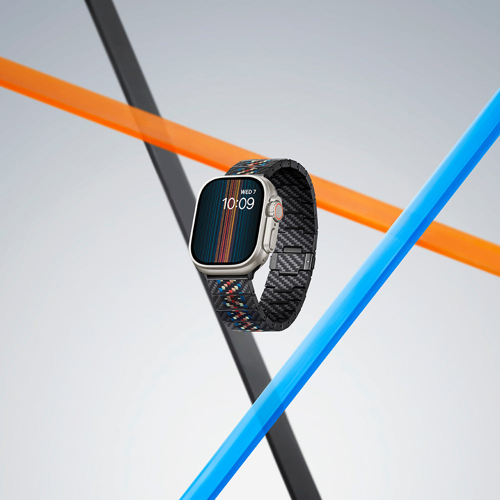 Watch Serisi Uyumlu Aramid Fiber ve Karbon Fiber Pitaka Modern Serisi Rhapsody Universal Kordon Siyah
