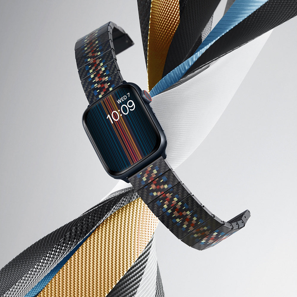 Watch Serisi Uyumlu Aramid Fiber ve Karbon Fiber Pitaka Modern Serisi Rhapsody Universal Kordon Siyah