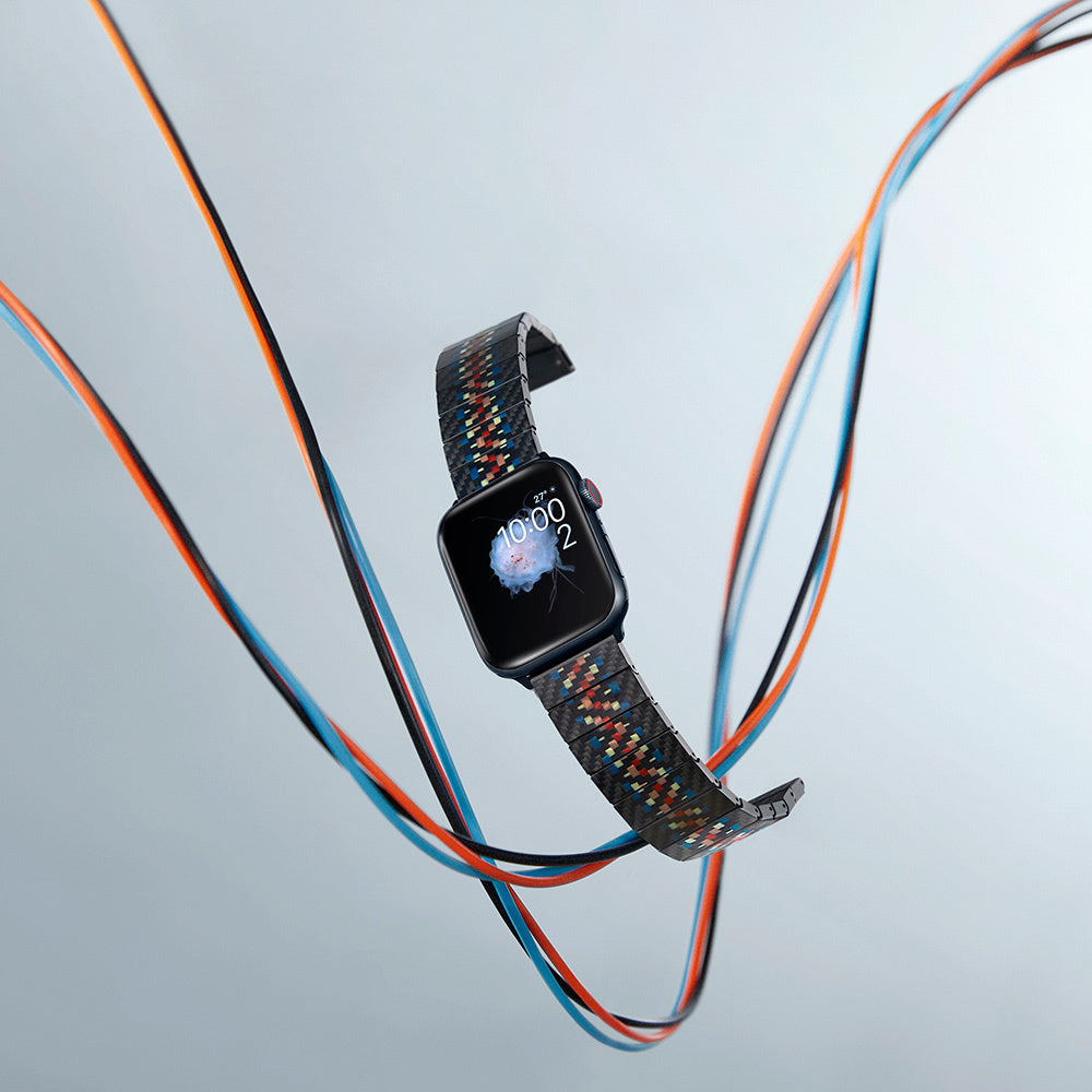 Watch Serisi Uyumlu Aramid Fiber ve Karbon Fiber Pitaka Modern Serisi Rhapsody Universal Kordon Siyah