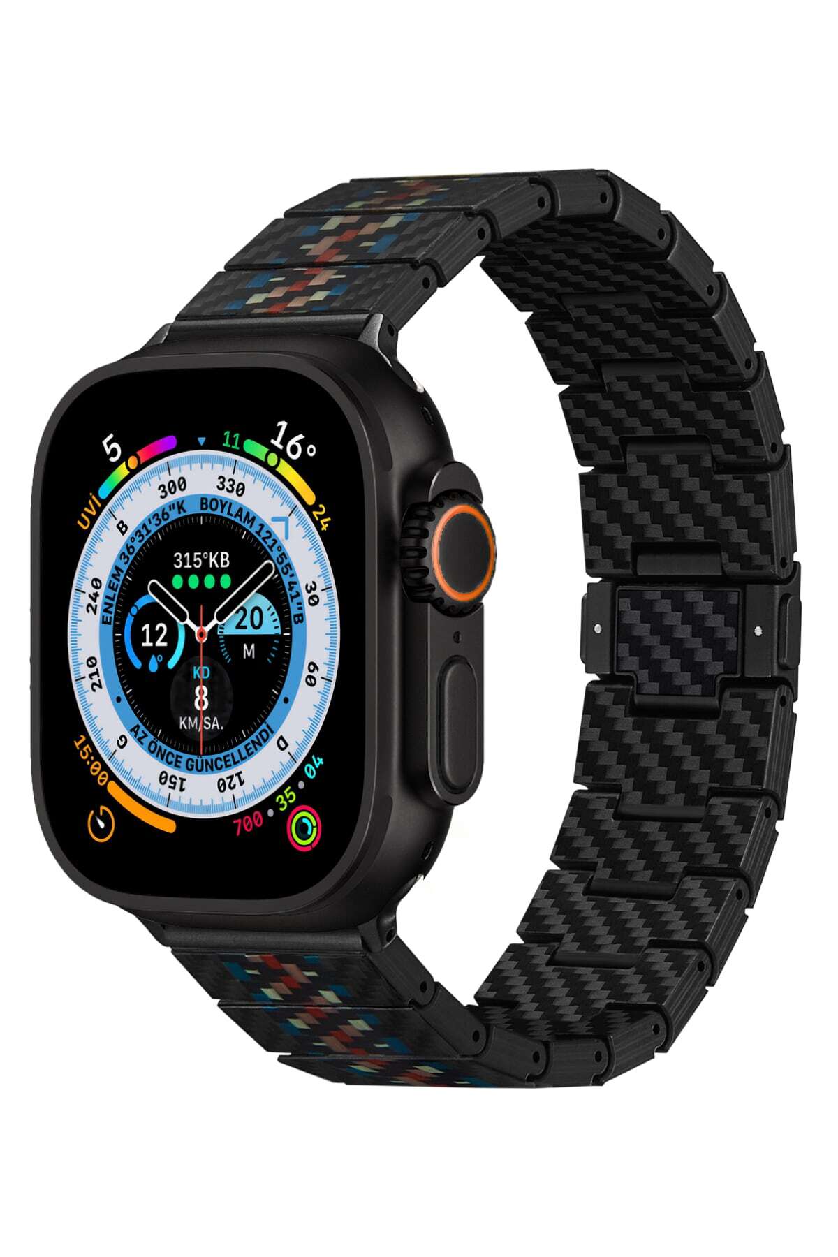 Watch Serisi Uyumlu Aramid Fiber ve Karbon Fiber Pitaka Modern Serisi Rhapsody Universal Kordon Siyah