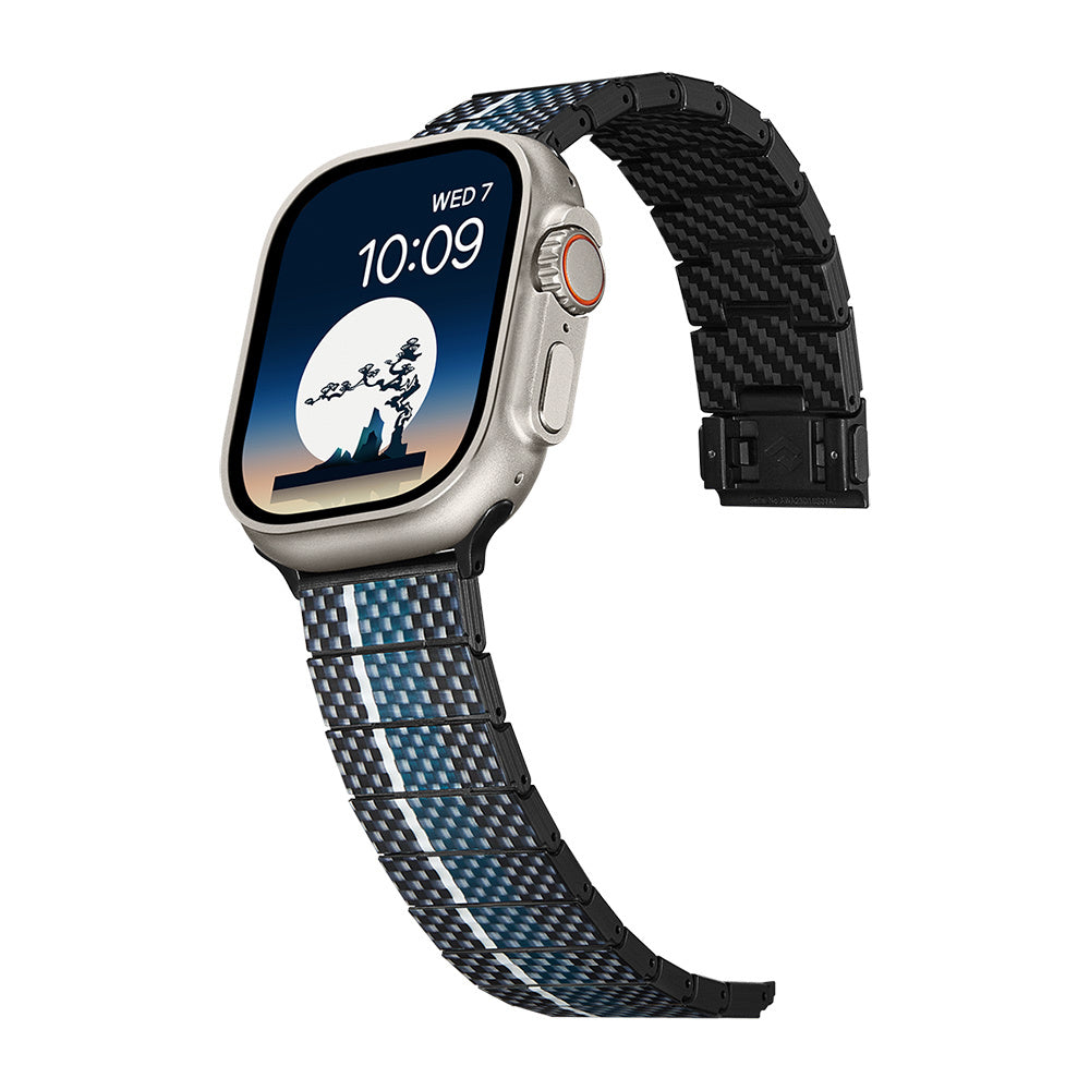 Watch Serisi Uyumlu Aramid Fiber ve Karbon Fiber Pitaka Poetry of Things ChromaCarbon Serisi Moon Universal Kordon Siyah