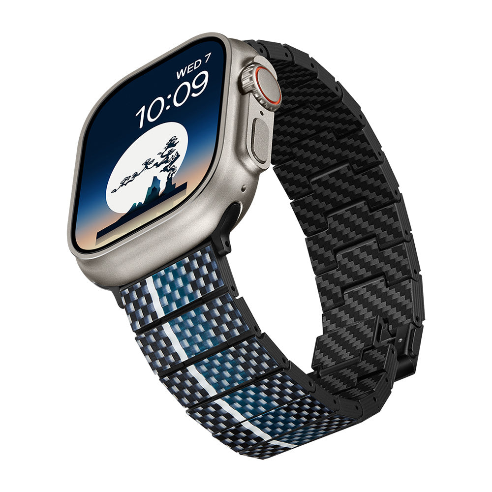 Watch Serisi Uyumlu Aramid Fiber ve Karbon Fiber Pitaka Poetry of Things ChromaCarbon Serisi Moon Universal Kordon Siyah