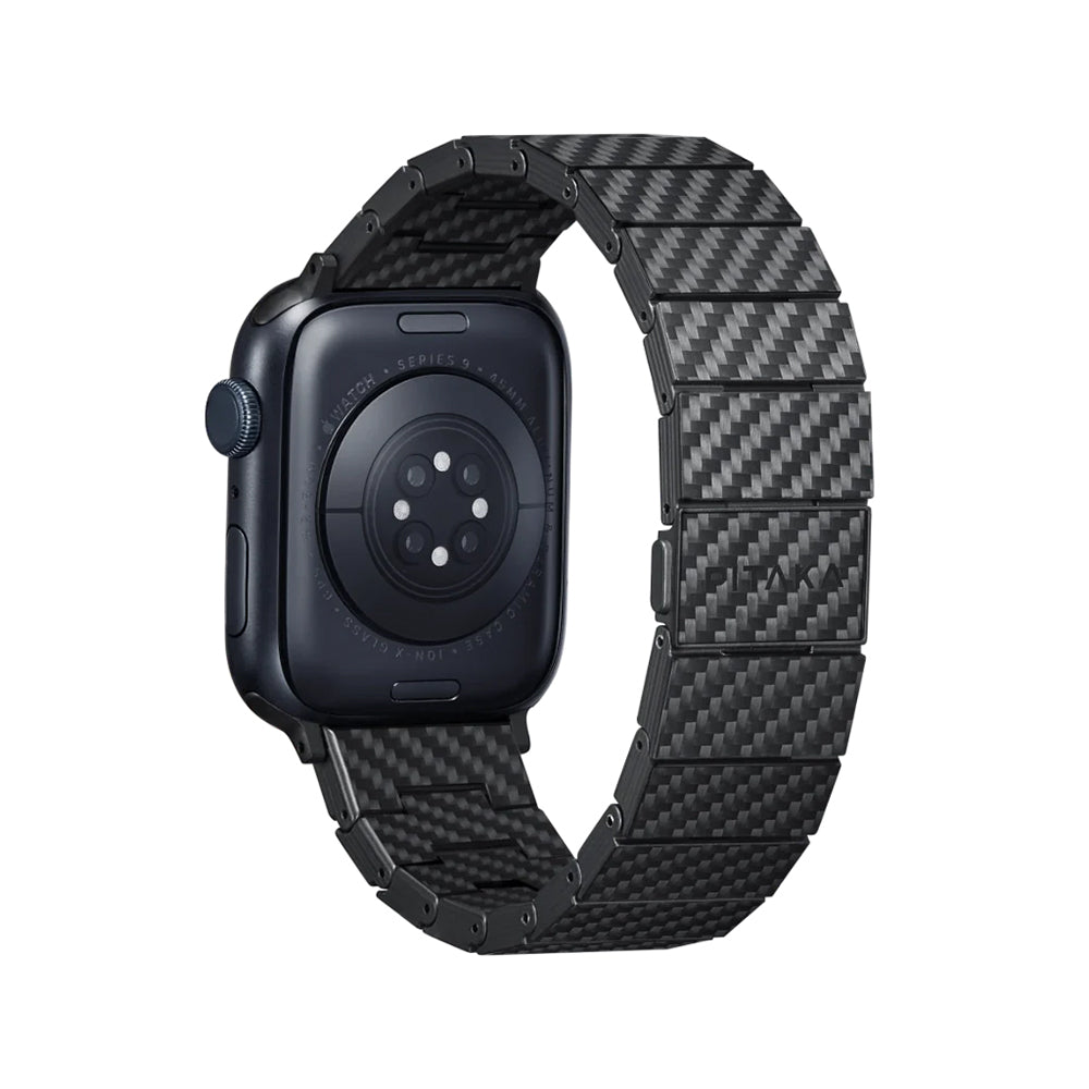 Watch Serisi Uyumlu Karbon Fiber Pitaka Modern Serisi Black-Grey Twill Universal Kordon Siyah-Gri