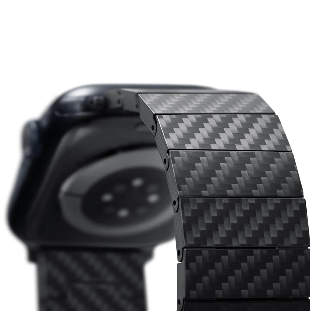 Watch Serisi Uyumlu Karbon Fiber Pitaka Modern Serisi Black-Grey Twill Universal Kordon Siyah-Gri