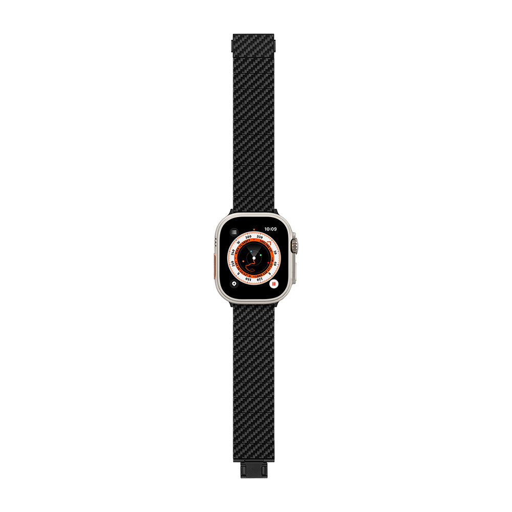 Watch Serisi Uyumlu Karbon Fiber Pitaka Modern Serisi Black-Grey Twill Universal Kordon Siyah-Gri