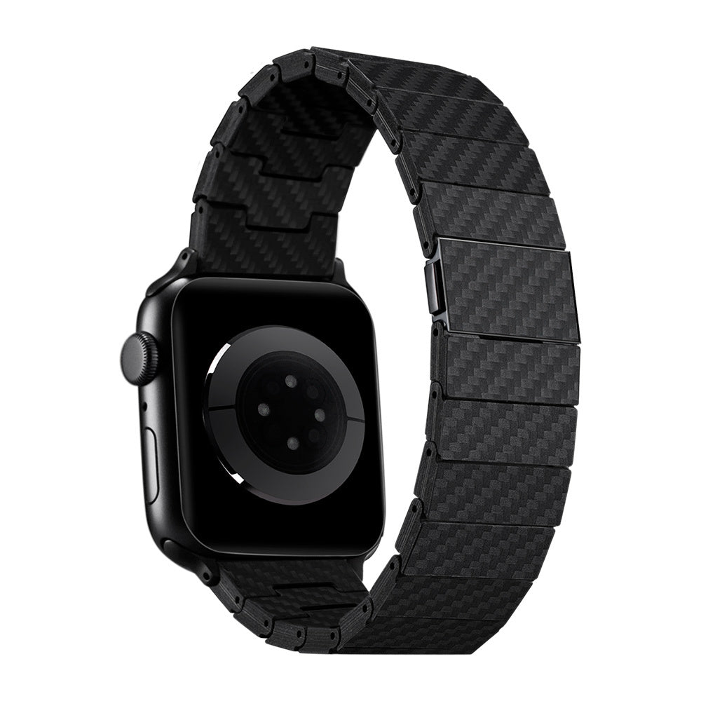 Watch Serisi Uyumlu Karbon Fiber Pitaka Modern Serisi Black-Grey Twill Universal Kordon Siyah-Gri