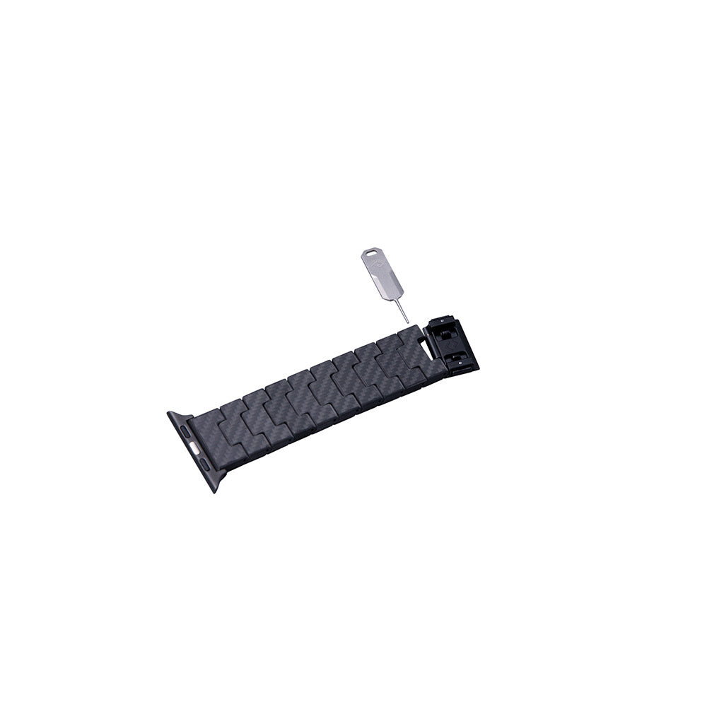 Watch Serisi Uyumlu Karbon Fiber Pitaka Modern Serisi Black-Grey Twill Universal Kordon Siyah-Gri