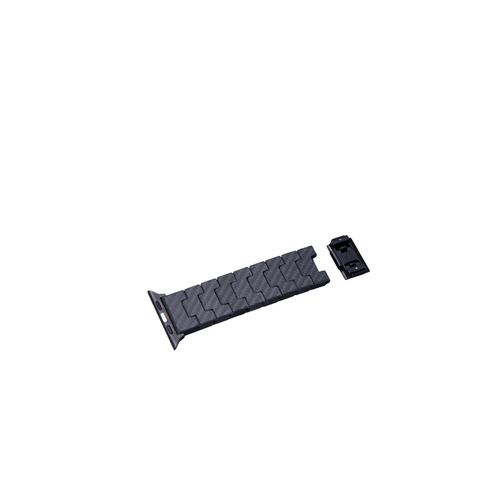 Watch Serisi Uyumlu Karbon Fiber Pitaka Modern Serisi Black-Grey Twill Universal Kordon Siyah-Gri