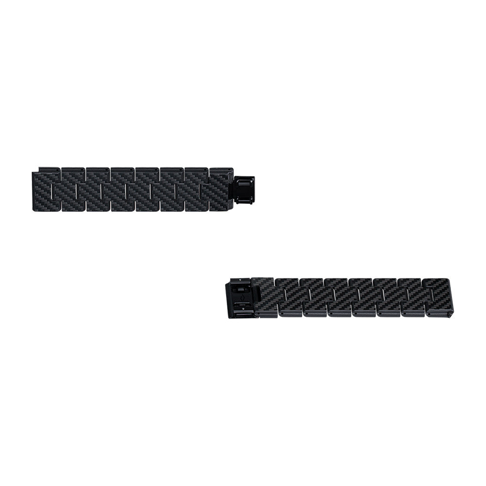 Watch Serisi Uyumlu Karbon Fiber Pitaka Retro Serisi Black-Grey Twill Universal Kordon Siyah-Gri