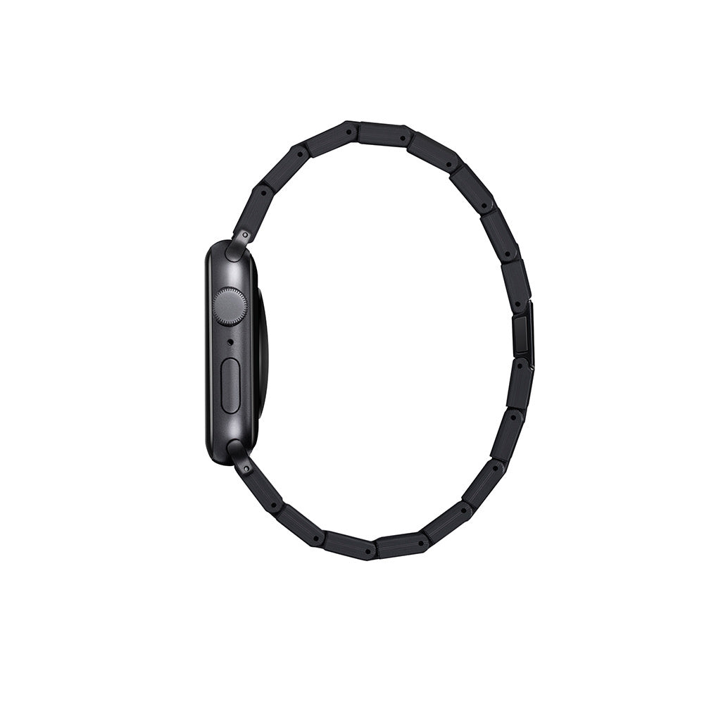 Watch Serisi Uyumlu Karbon Fiber Pitaka Retro Serisi Black-Grey Twill Universal Kordon Siyah-Gri