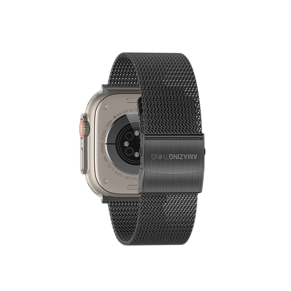 Watch Ultra 49mm Amazing Thing Titan Metal Hasır Kordon Gümüş