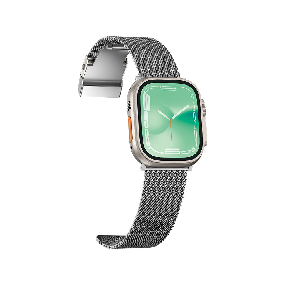 Watch Ultra 49mm Amazing Thing Titan Metal Hasır Kordon Gümüş