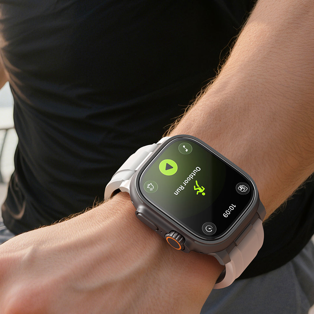 Apple Watch Ultra 49mm Amazingthing Radix AccuGuard Serisi Akıllı Saat Temperli Cam Ekran Koruyucu Şeffaf