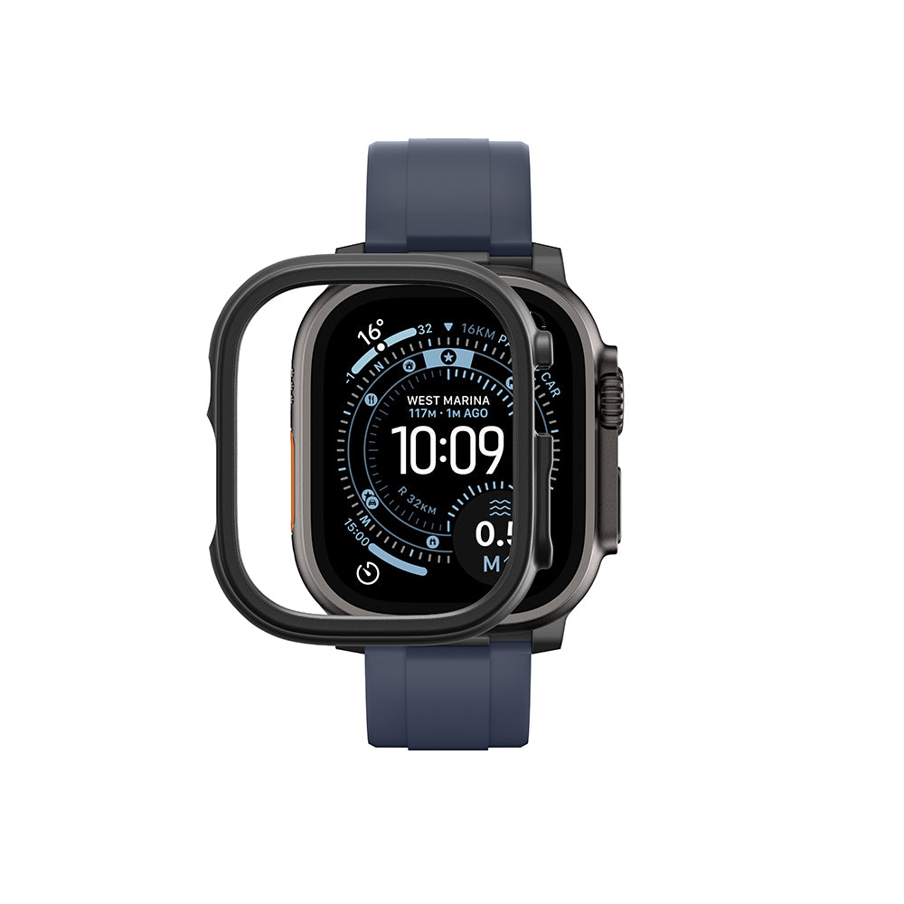Apple Watch Ultra 49mm Amazingthing Radix Minimal FullGuard Sert PC Kasa ve Ekran Koruyucu Şeffaf