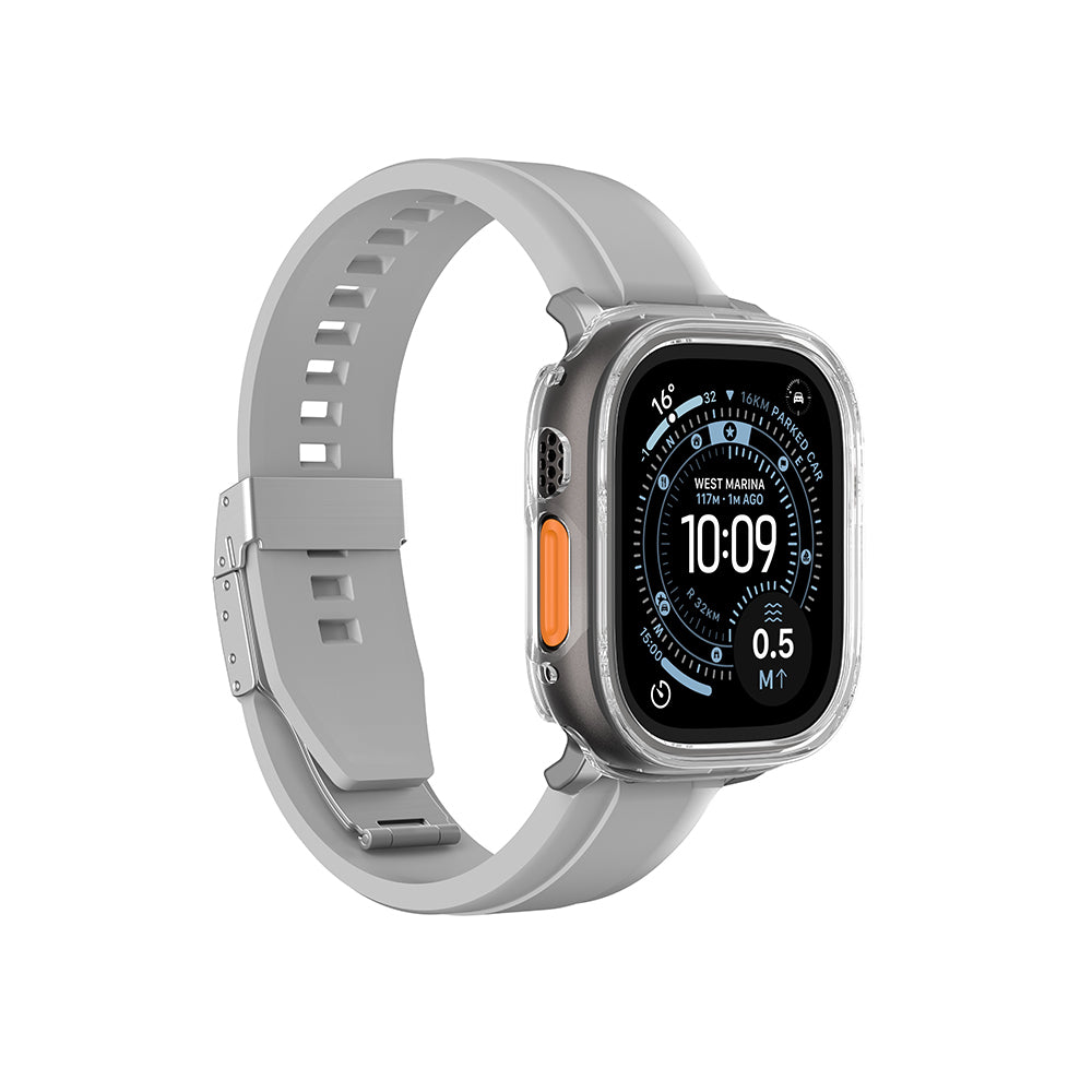 Apple Watch Ultra 49mm Amazingthing Radix Minimal FullGuard Sert PC Kasa ve Ekran Koruyucu Siyah