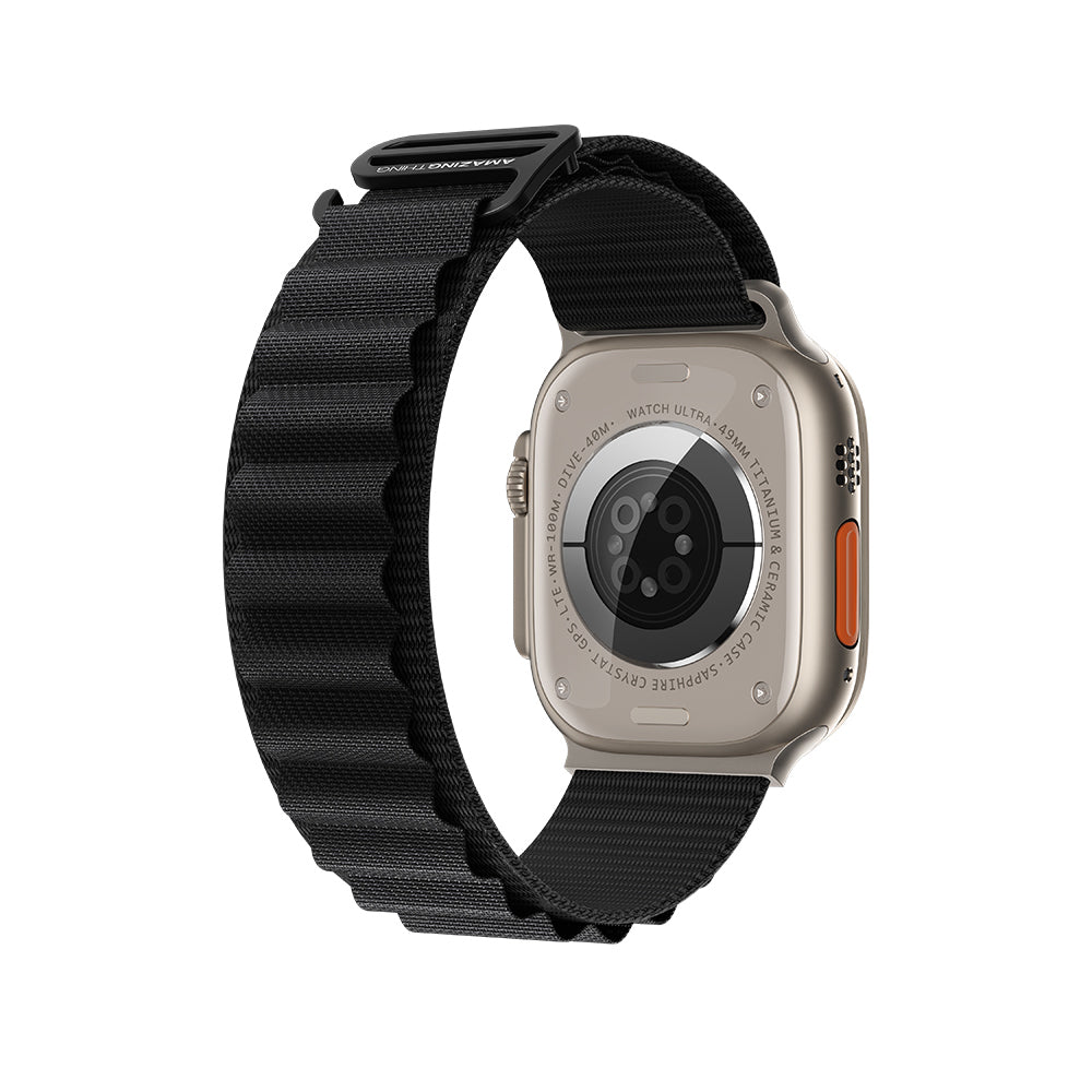 Watch Ultra 49mm Amazingthing Titan Spor Hasır Kordon Siyah