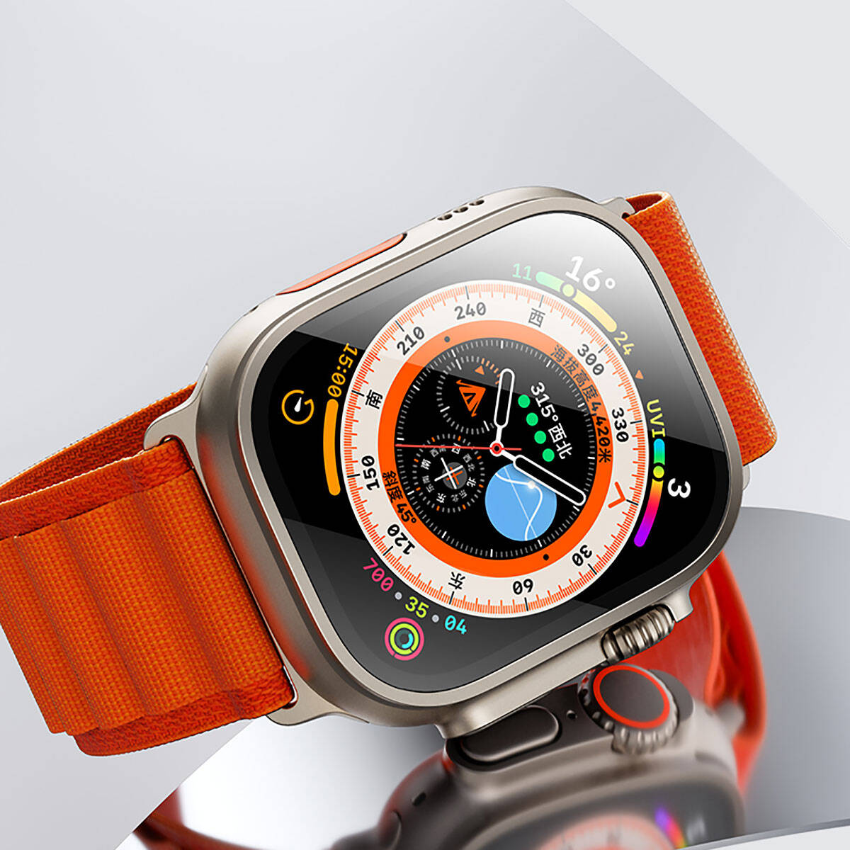 Watch Ultra 49mm Benks Anti-Reflective Kolay Uygulama Aparatlı Temperli Ekran Koruyucu Renksiz