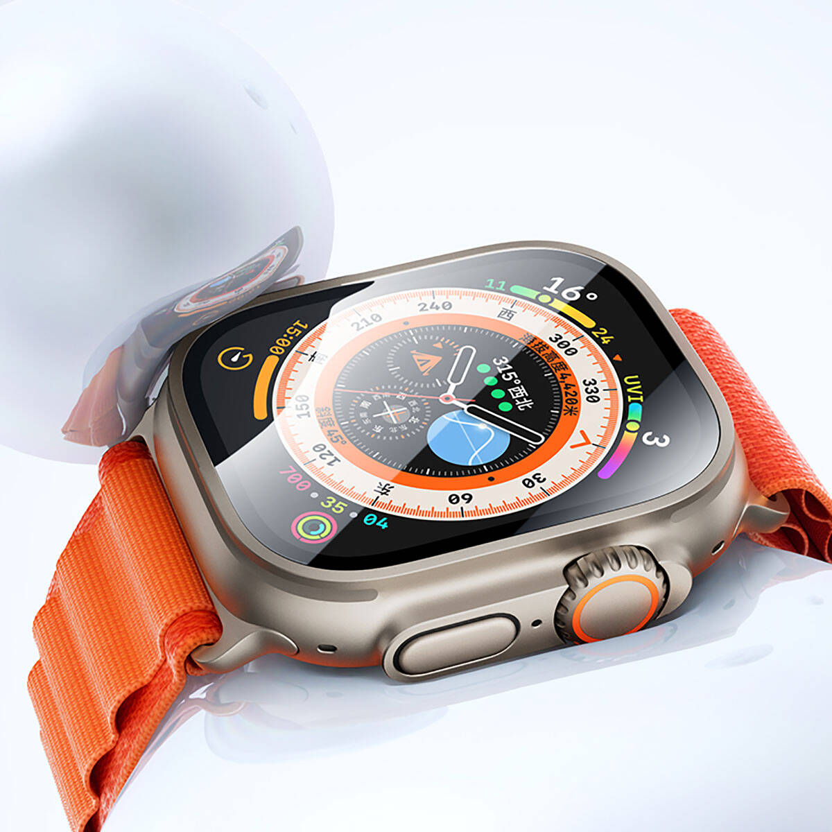 Watch Ultra 49mm Benks Anti-Reflective Kolay Uygulama Aparatlı Temperli Ekran Koruyucu Renksiz