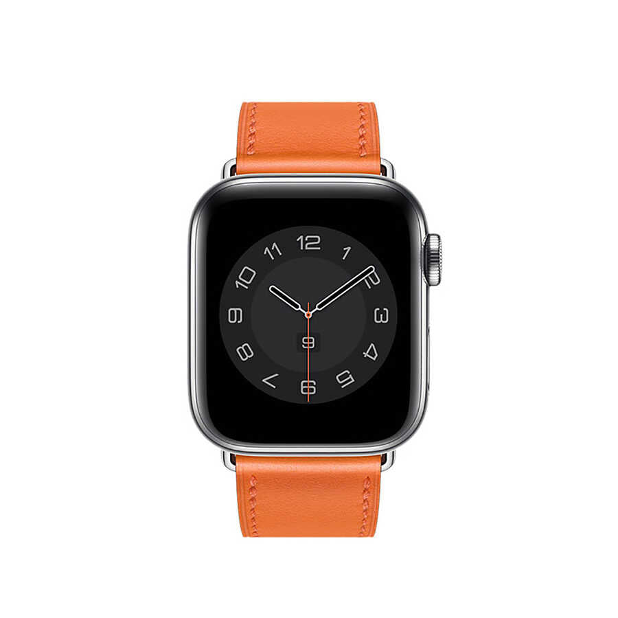 Watch Ultra 49mm Kordon Wiwu Attleage Watchband Hakiki Deri Strap Kayış Kahverengi