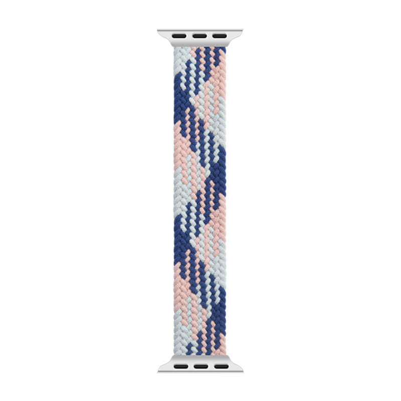Apple Watch Ultra 49mm Kordon Wiwu Braided Solo Loop Contrast Color Small Strap Kayış NO5