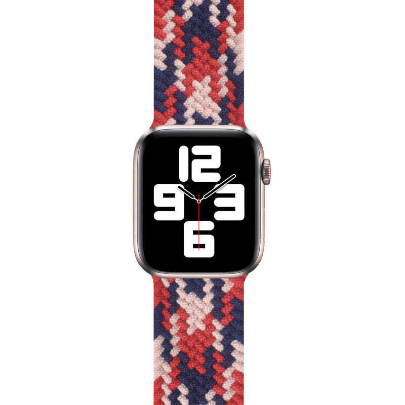 Apple Watch Ultra 49mm Kordon Wiwu Braided Solo Loop Contrast Color Small Strap Kayış NO2