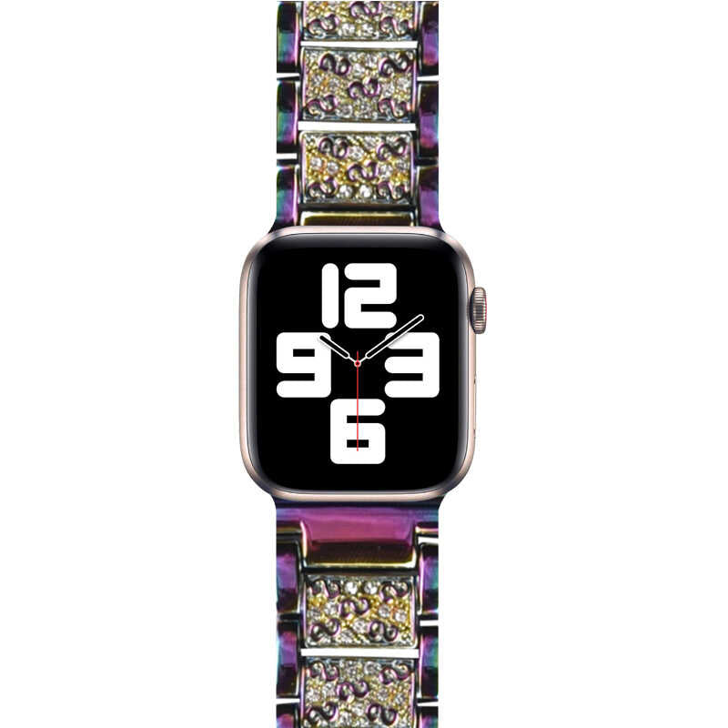 Watch Ultra 49mm Kordon Wiwu Three Beads Set Auger Metal Strap Kayış Siyah