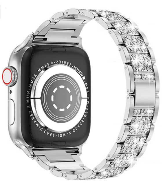 Watch Ultra 49mm Kordon Wiwu Three Beads Set Auger Metal Strap Kayış Siyah