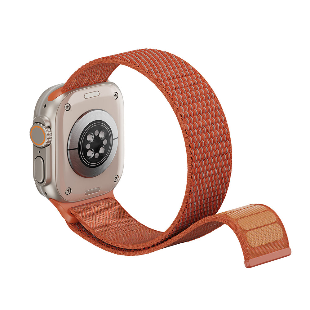 Apple Watch Ultra 49mm Kordon Wiwu WB501 CloudFlex Serisi Hasır Örgü Strap Kayış Turuncu