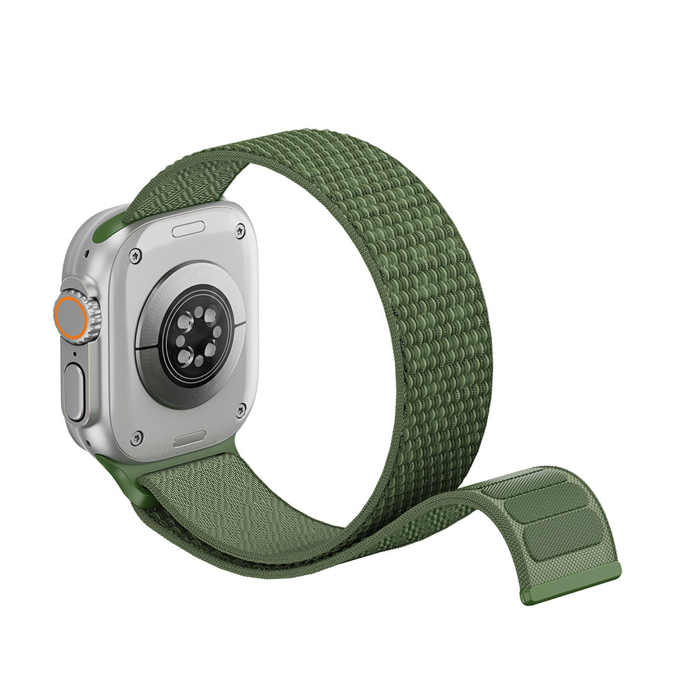Apple Watch Ultra 49mm Kordon Wiwu WB501 CloudFlex Serisi Hasır Örgü Strap Kayış Yeşil