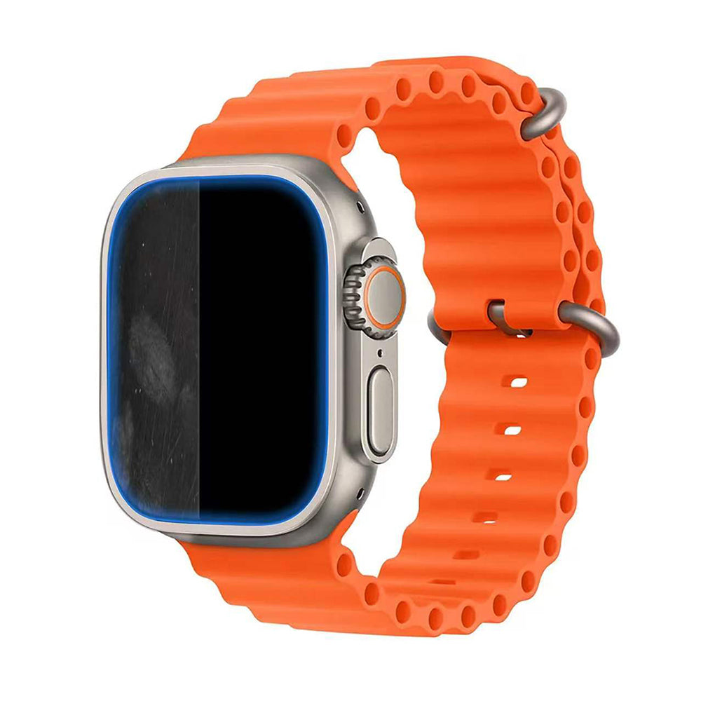 Apple Watch Ultra 49mm Mohseven iWatch Serisi Safir Akıllı Saat Temperli Cam Ekran Koruyucu Siyah